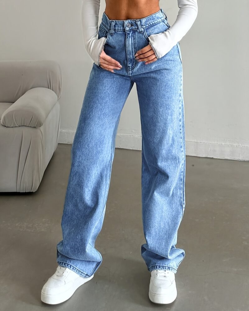 Regular Fit Straight-Leg Denim Trousers