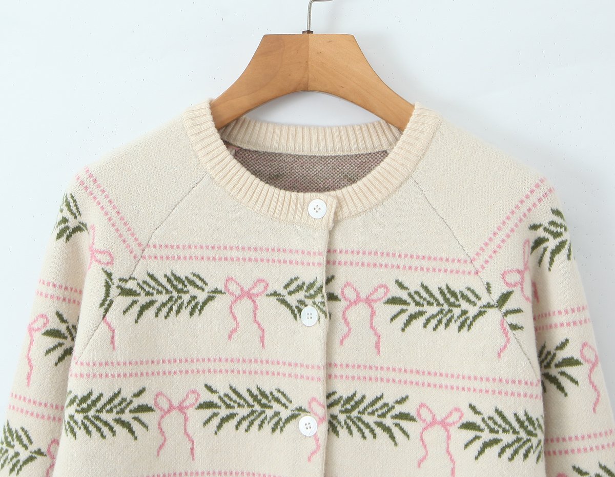 Loose Fit Jacquard Cardigan - Imagen 4