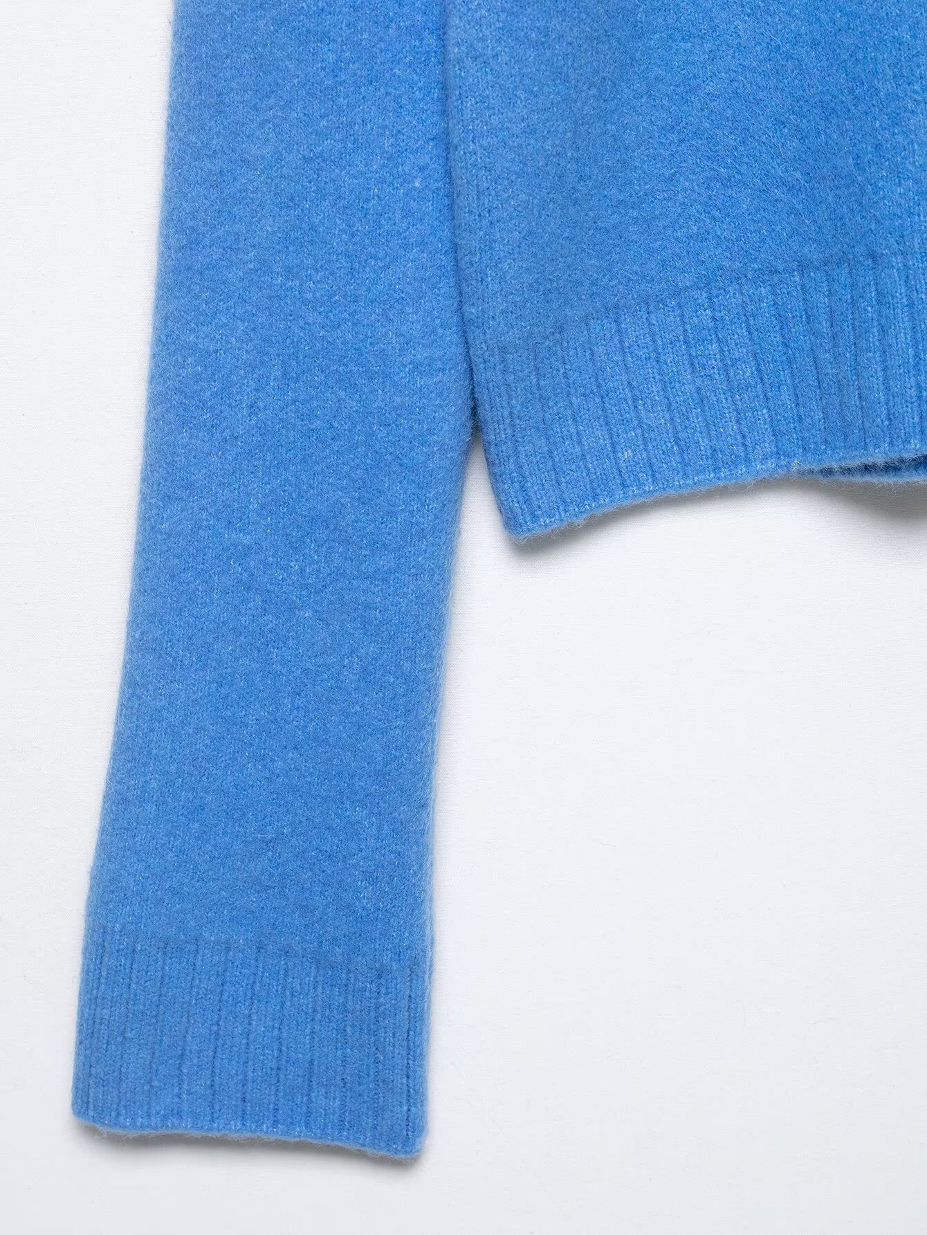 Collared Knitted Zipper Coat - Image 6