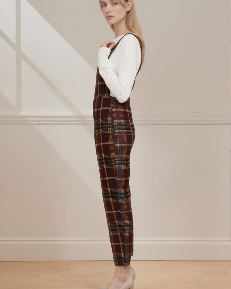 Alternative view of High Rise Plaid Overall