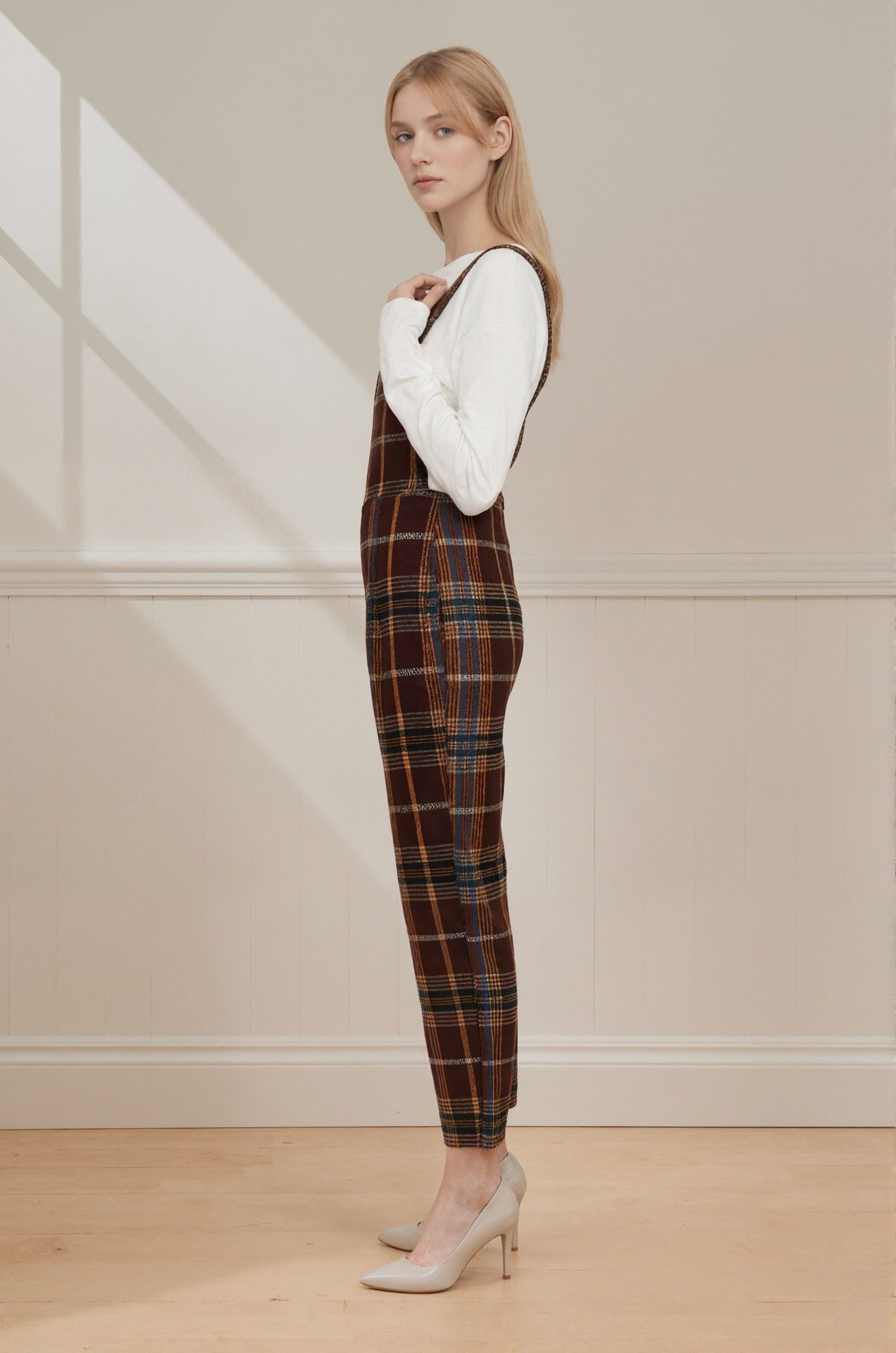 High Rise Plaid Overall - Imagen 2