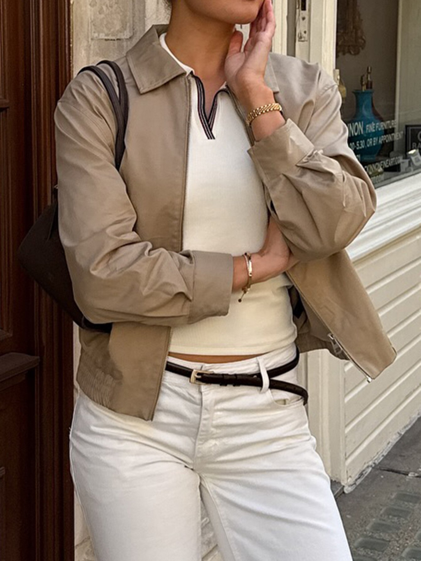 Loose-Fit Faux Leather Coat - Image 3