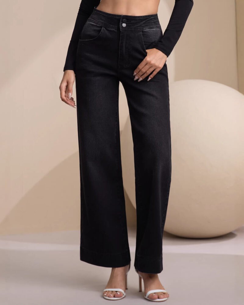 High-Rise Denim Trousers