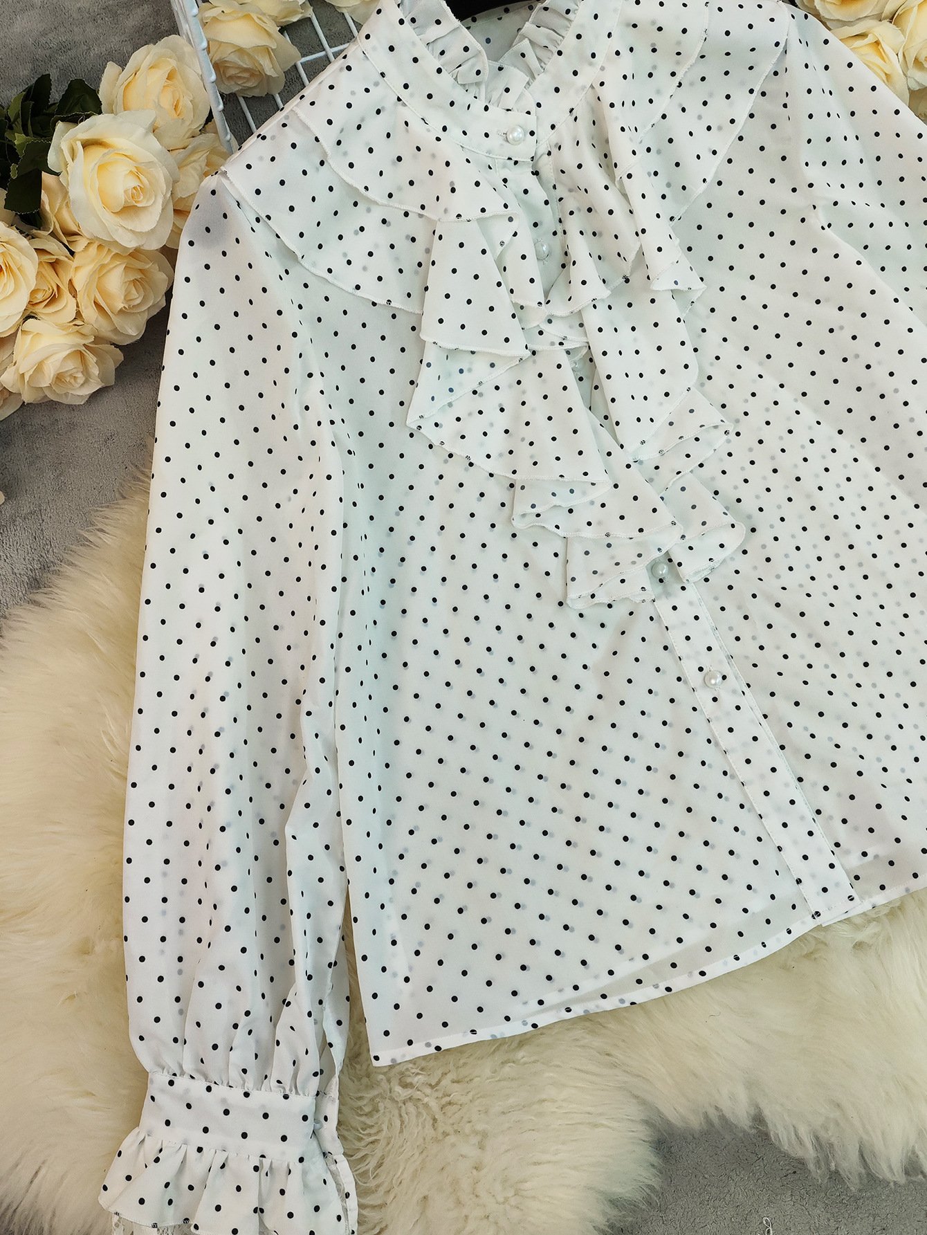 Loose-Fit Polyester Blouse - Imagen 8