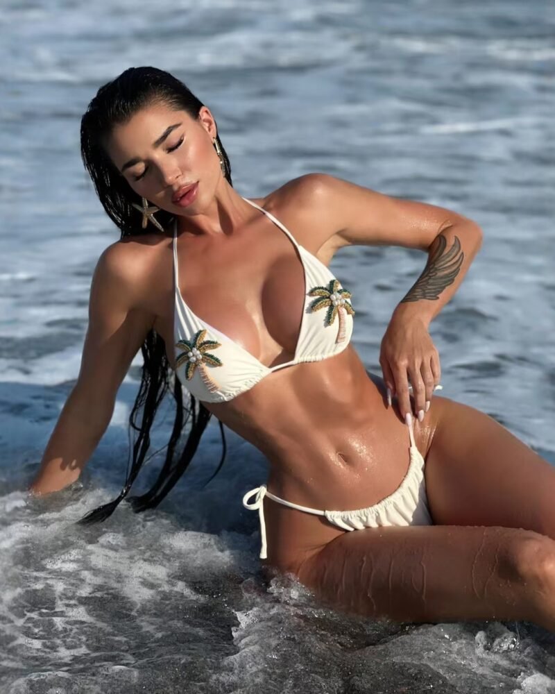 Beaded Halter Swimsuit Set