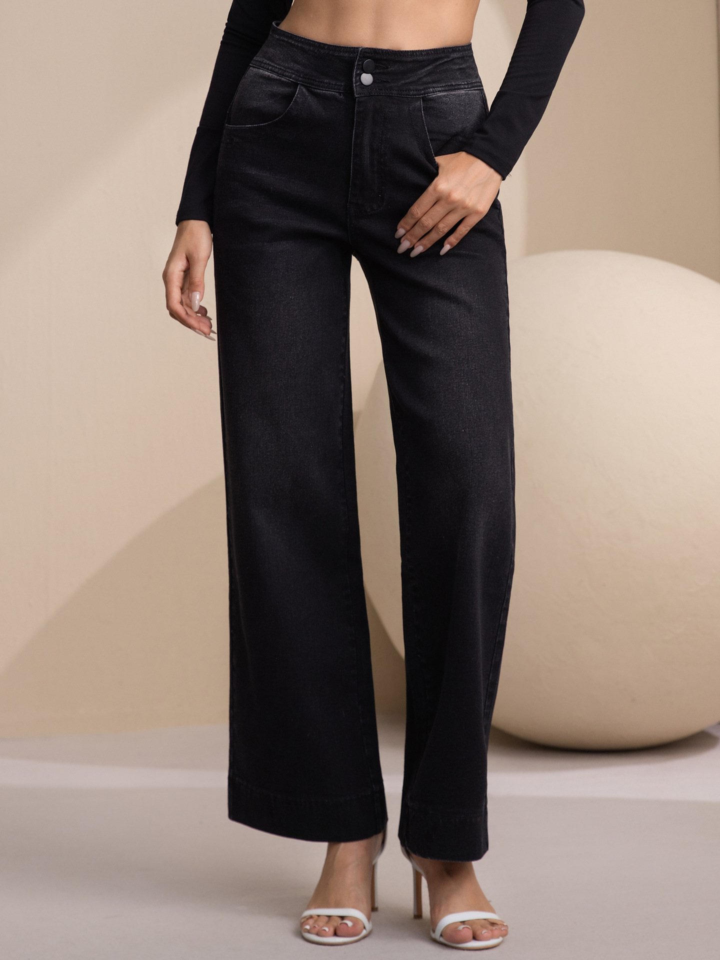 High-Rise Denim Trousers - Imagen 2