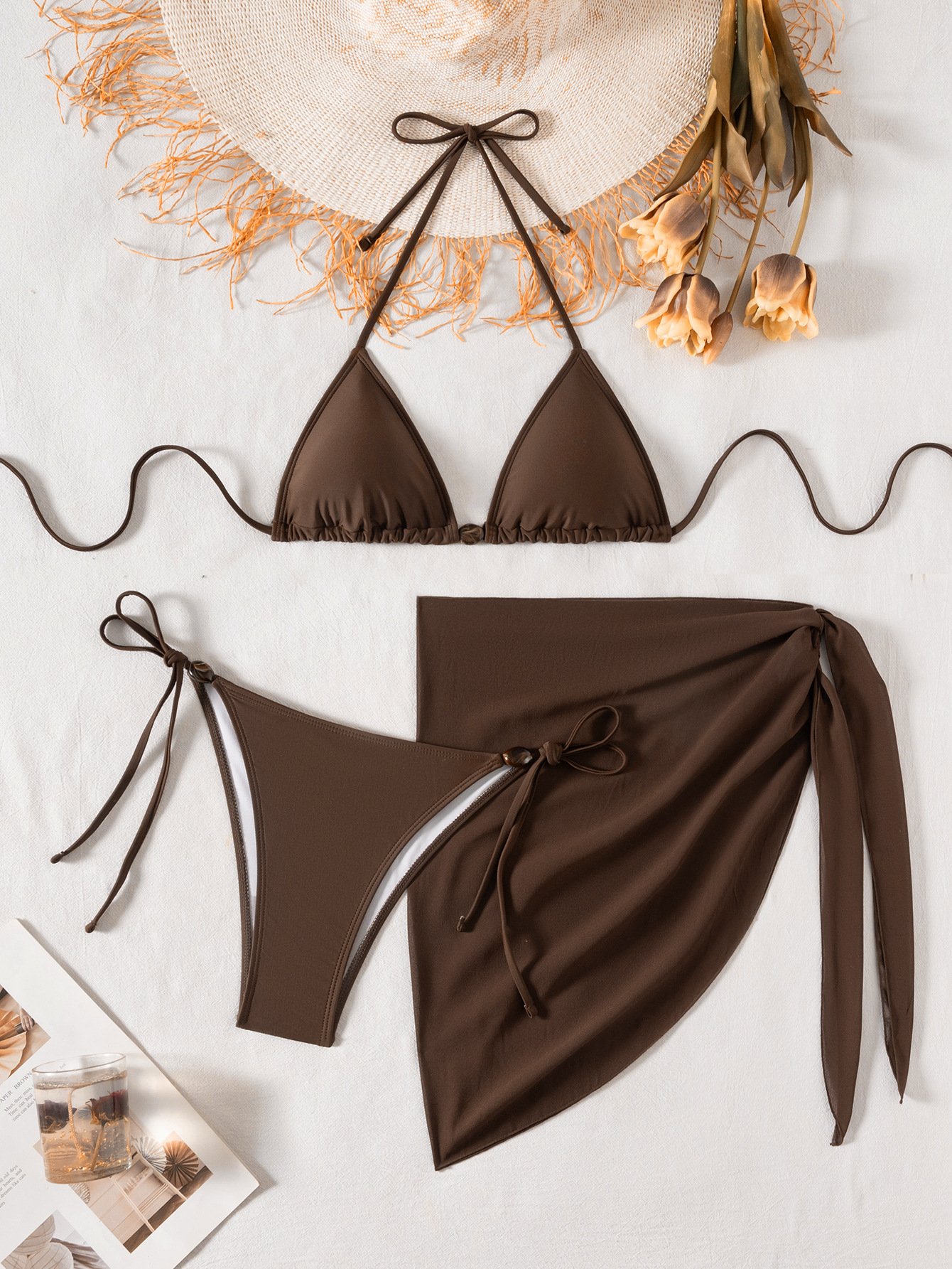 Triangle Halter Neck Bikini Set - Imagen 6