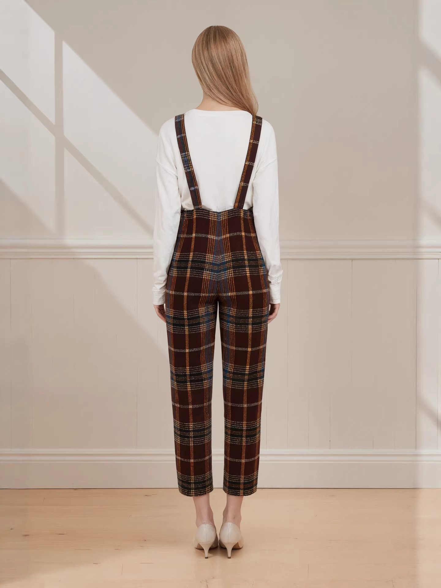 High Rise Plaid Overall - Imagen 3