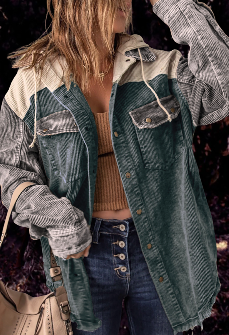 Corduroy Hooded Jacket
