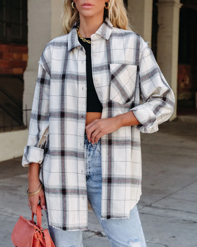 Plaid Long Sleeve Jacket