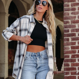Plaid Long Sleeve Jacket