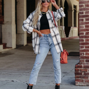 Plaid Long Sleeve Jacket