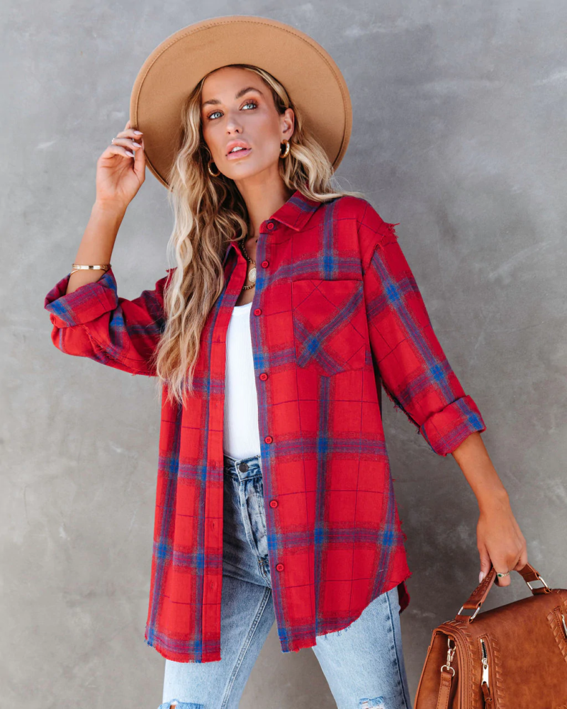 Plaid Long Sleeve Jacket