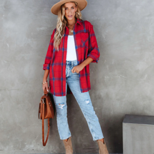 Plaid Long Sleeve Jacket