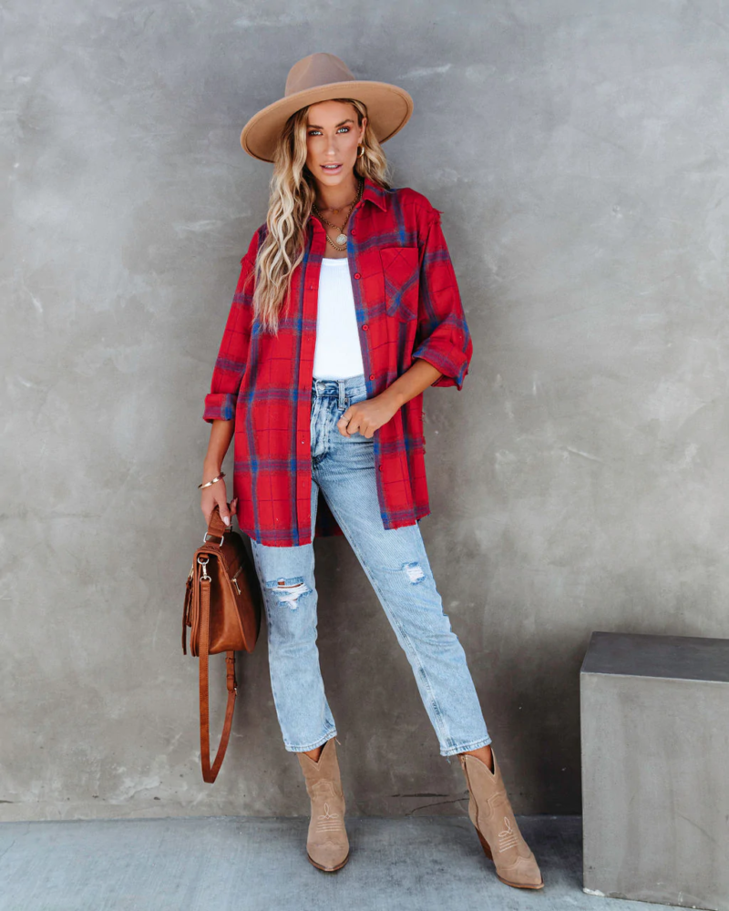 Plaid Long Sleeve Jacket
