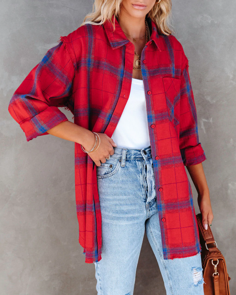 Plaid Long Sleeve Jacket