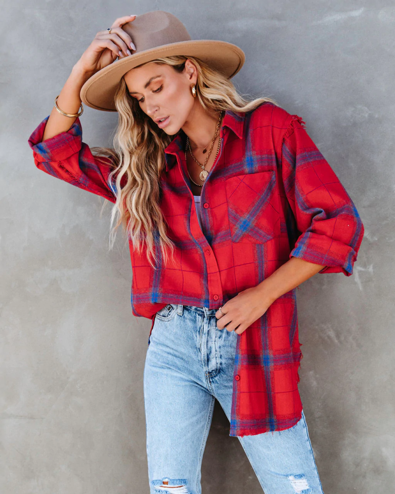 Plaid Long Sleeve Jacket