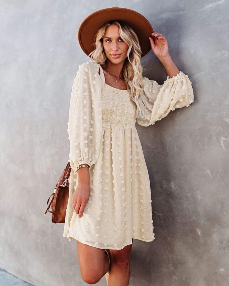 Smocked Ruffle A-Line Dress