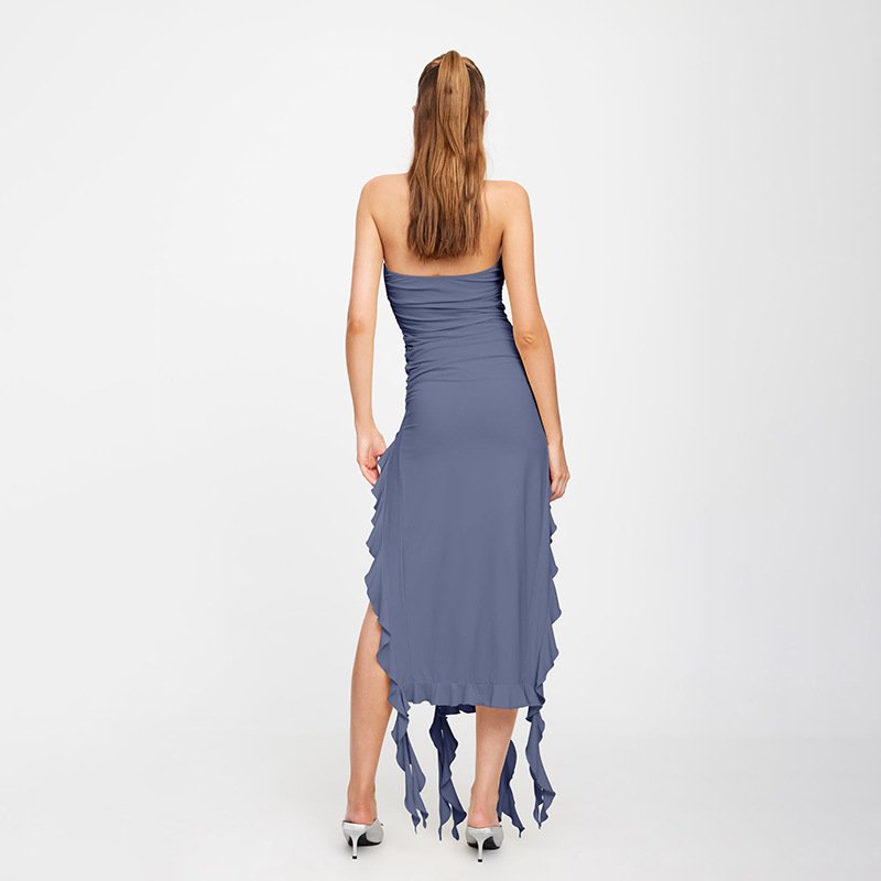 Off Shoulder Ruffle Midi Dress
