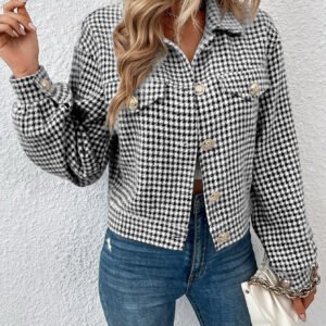 Houndstooth Jacquard Jacket