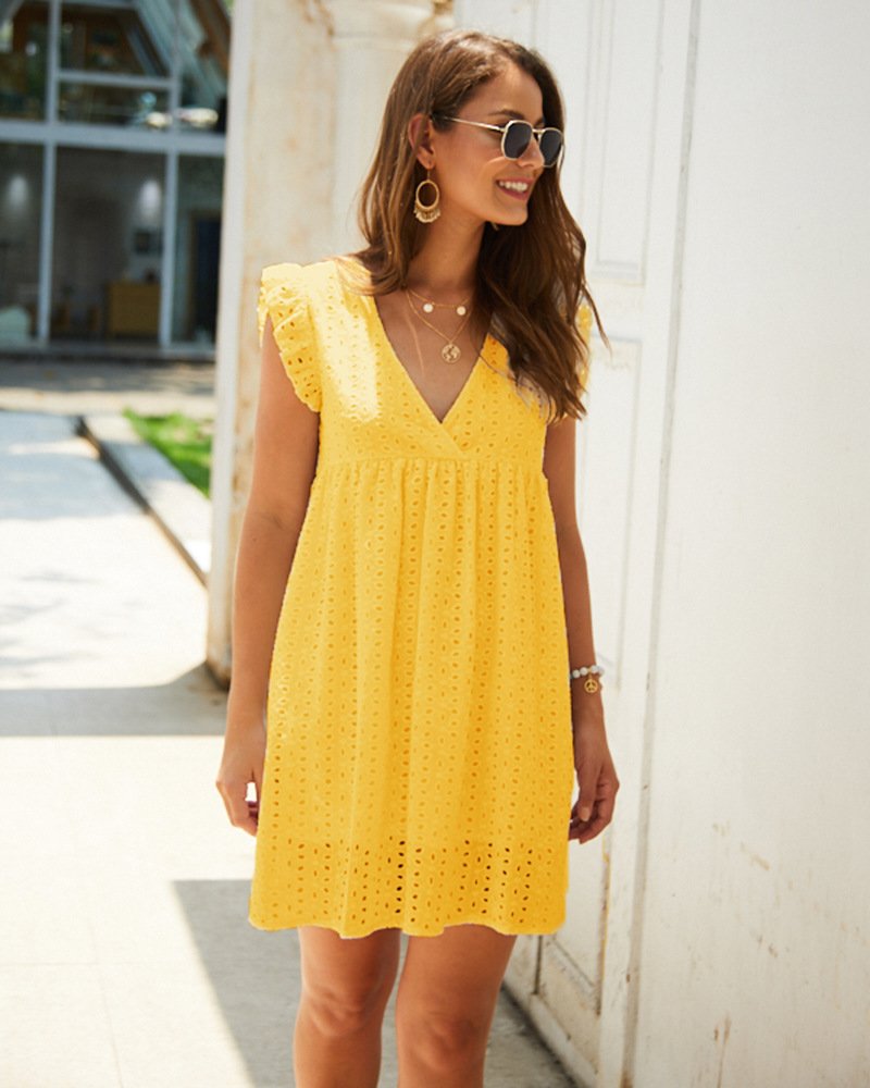 Lace Eyelet Midi Dress