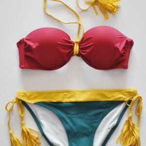 Ruched Halter Bikini Set