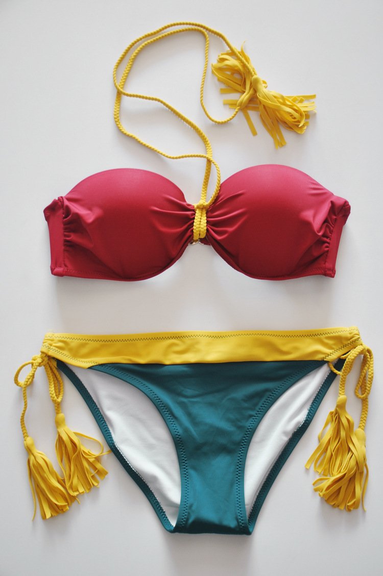 Ruched Halter Bikini Set
