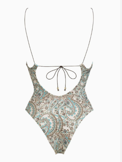Printed Backless Swimsuit