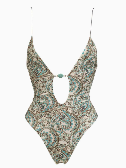 Printed Backless Swimsuit