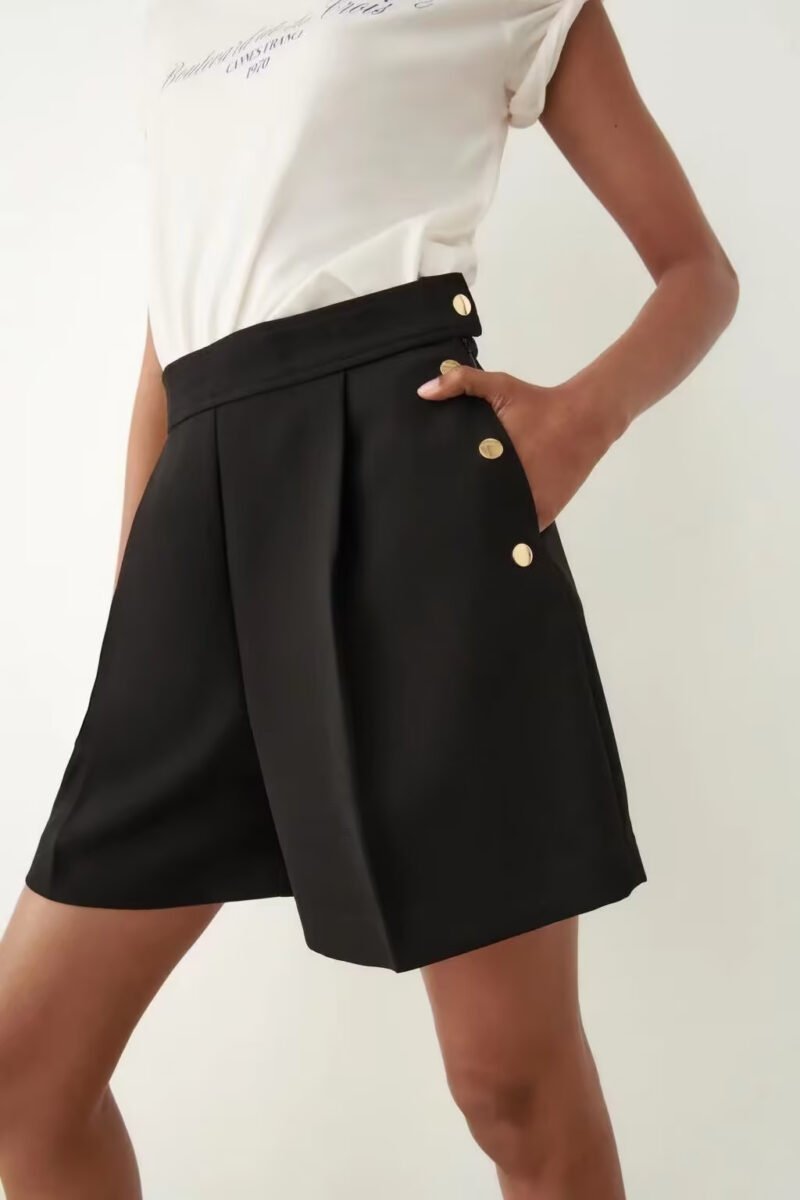 High Rise Buttoned Shorts