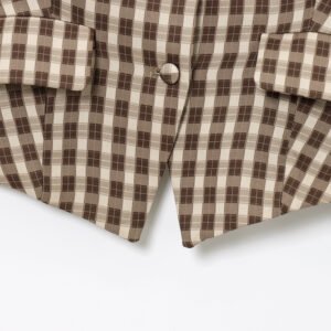 1468910357480210432.jpeg Plaid Button Vest Top