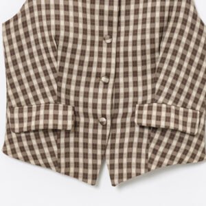 1468910357740257280.jpeg Plaid Button Vest Top
