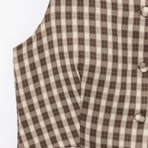 1468910358428123136.jpeg Plaid Button Vest Top