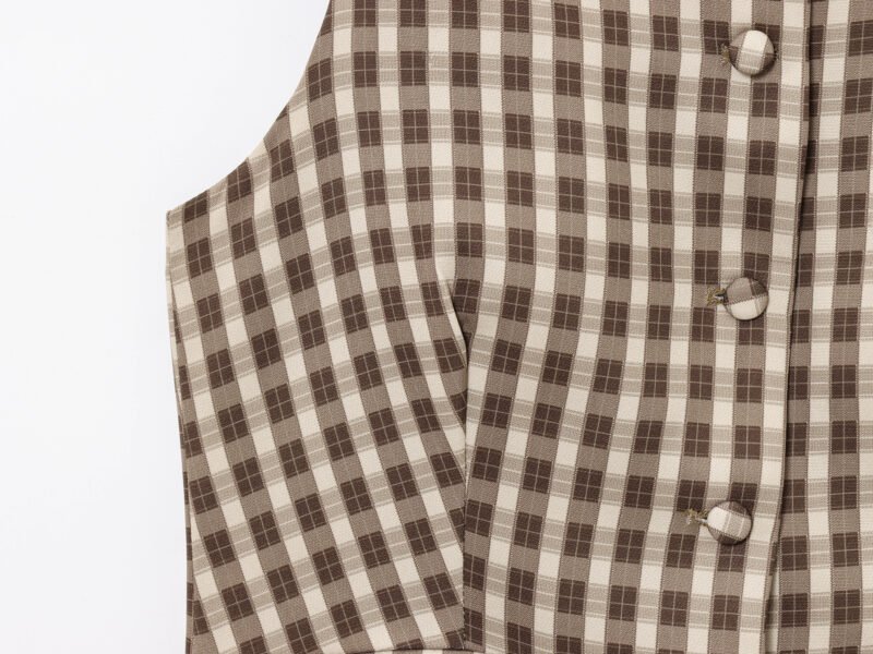 1468910358428123136.jpeg Plaid Button Vest Top