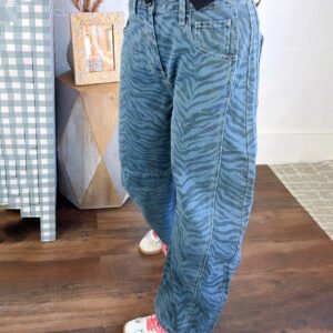 Zebra Print Straight Jeans