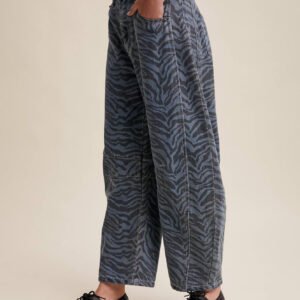 Zebra Print Straight Jeans