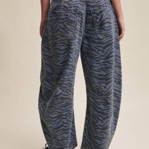 Zebra Print Straight Jeans