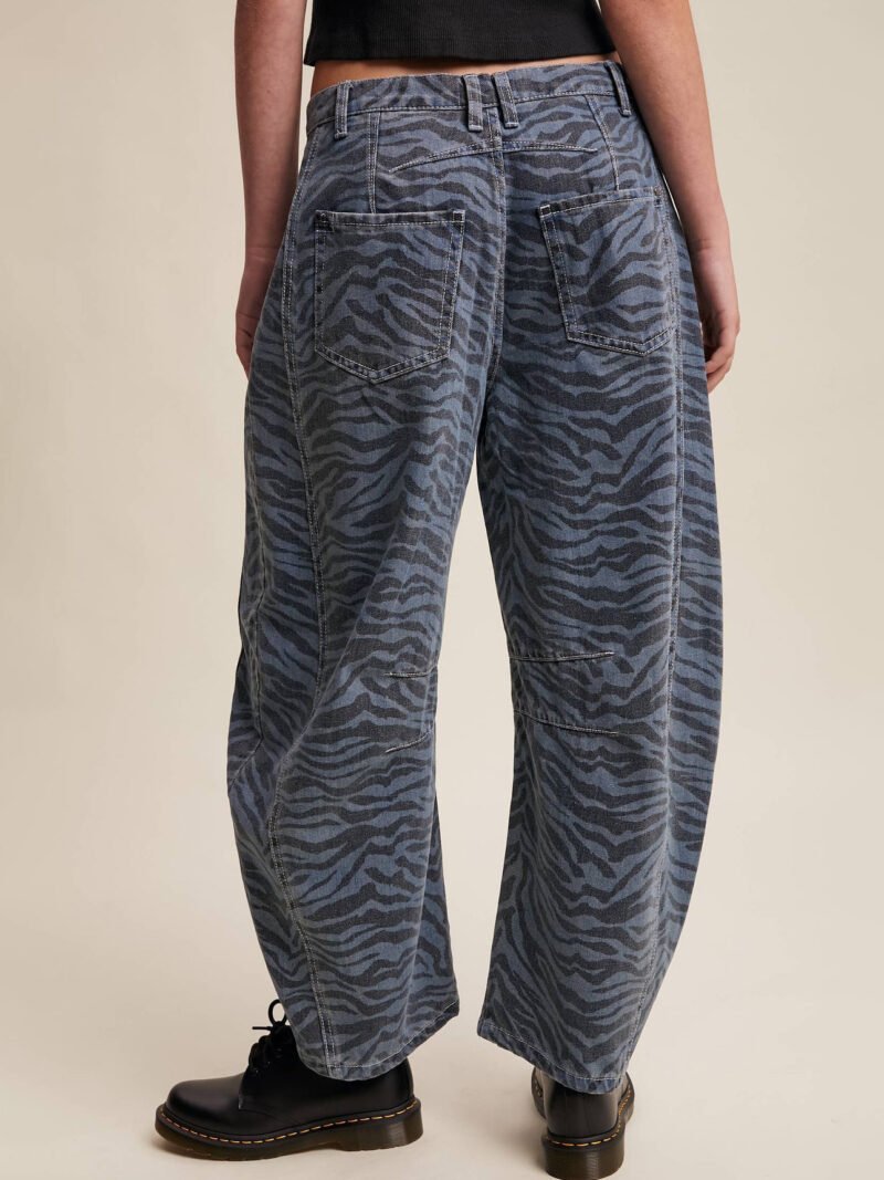 Zebra Print Straight Jeans