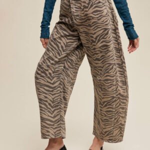 Zebra Print Straight Jeans