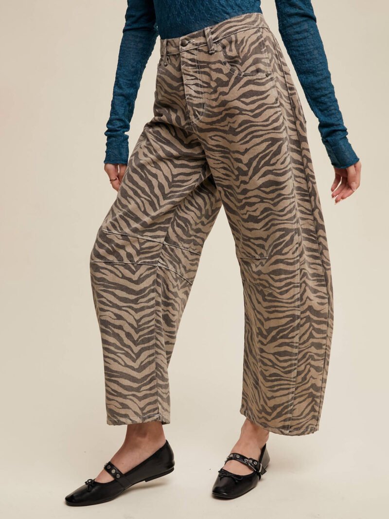 Zebra Print Straight Jeans