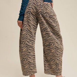 Zebra Print Straight Jeans