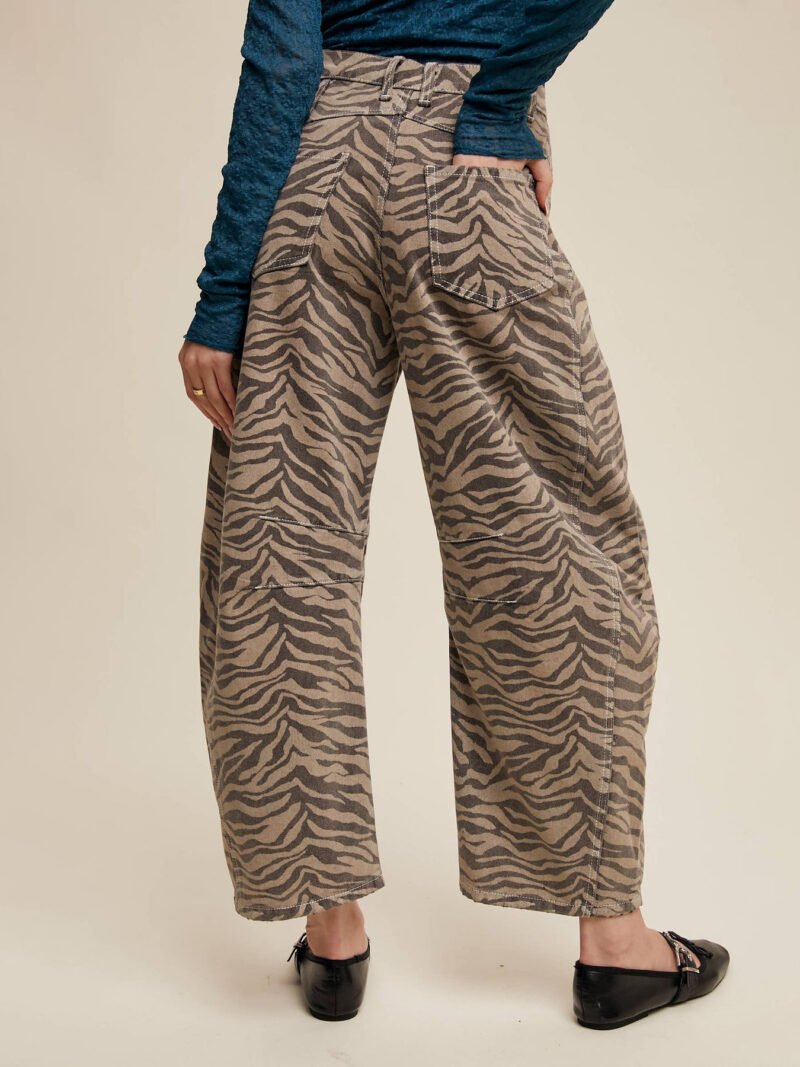 Zebra Print Straight Jeans