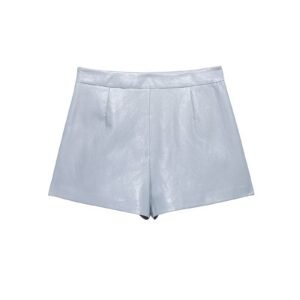 High Waist Faux Leather Skort