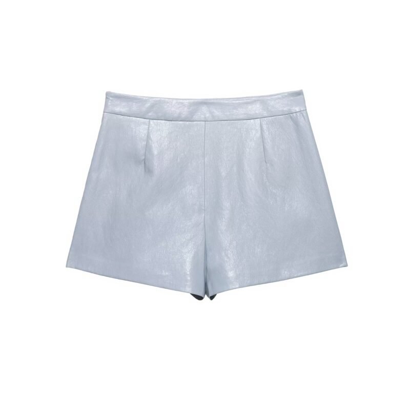 High Waist Faux Leather Skort