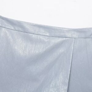 High Waist Faux Leather Skort