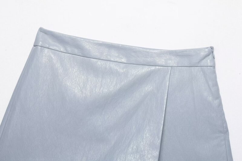 High Waist Faux Leather Skort