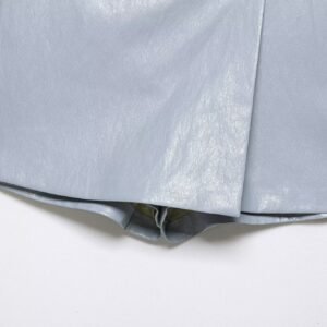High Waist Faux Leather Skort