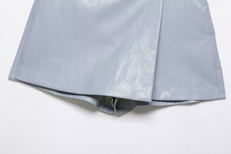 High Waist Faux Leather Skort