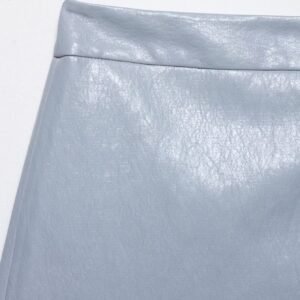 High Waist Faux Leather Skort