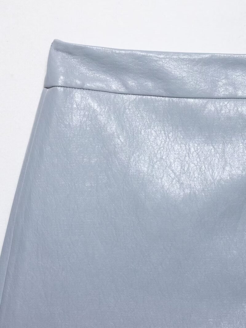 High Waist Faux Leather Skort
